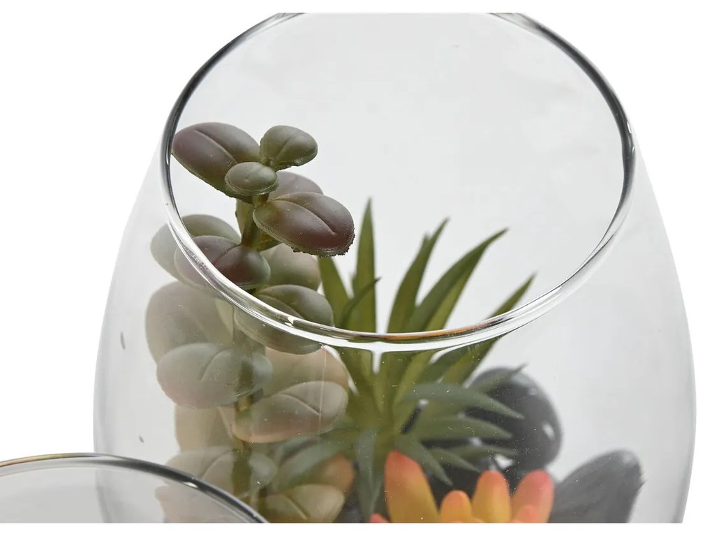 Διακοσμητικό Φυτό Home ESPRIT PVC Κρυστάλλινο 10 x 10 x 15 cm (x2)