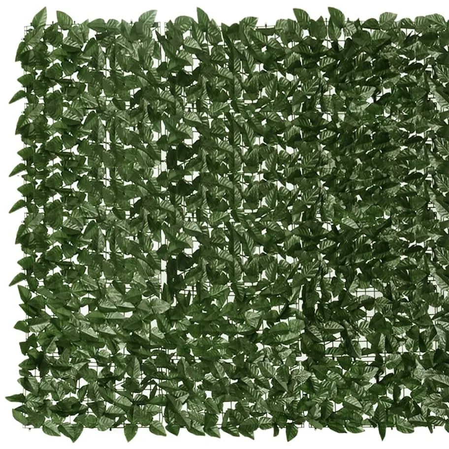 vidaXL Διαχωριστικό Βεράντας με Φύλλα Σκούρο Πράσινο 300 x 150 εκ.