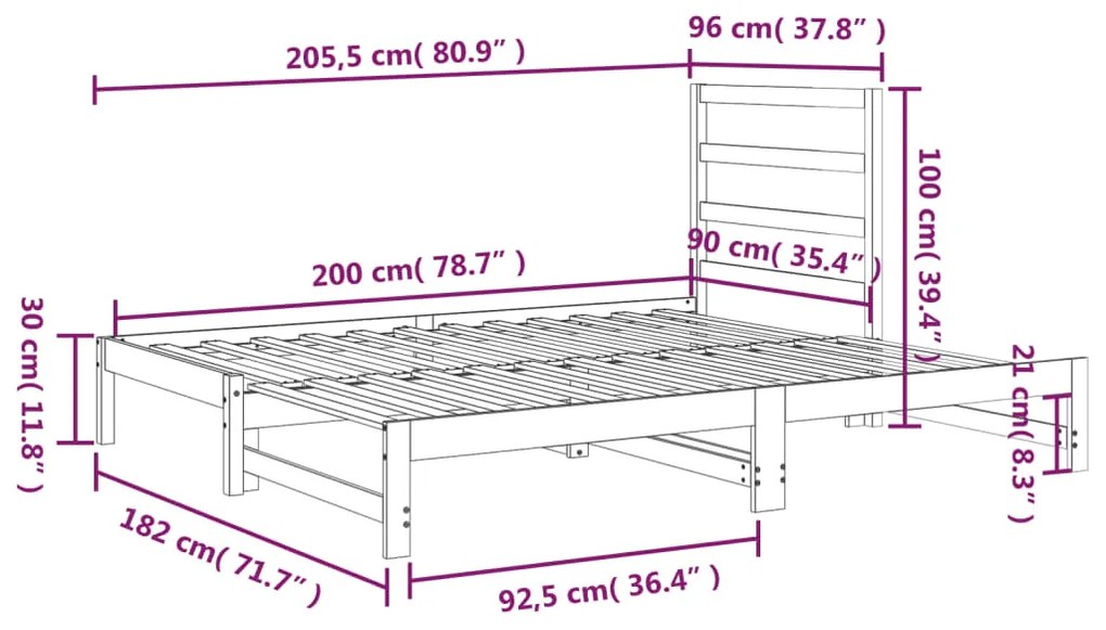 ΚΑΝΑΠΕΣ ΚΡΕΒΑΤΙ ΣΥΡΟΜΕΝΟΣ ΜΕΛΙ 2X(90X200) ΕΚ. ΑΠΟ ΜΑΣΙΦ ΠΕΥΚΟ 3108305