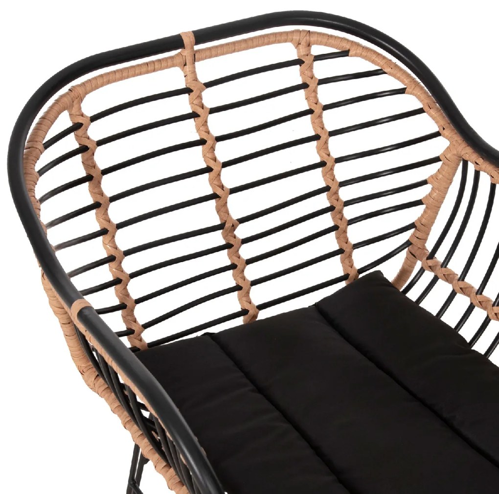 ΠΟΛΥΘΡΟΝΑ ALLEGRA HM5663.11 ΜΕΤΑΛ.ΣΚΕΛΕΤΟΣ-P.E.RATTAN ΜΠΕΖ-ΜΑΥΡΟ 58x59x81Υεκ