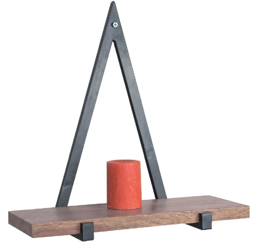 Ράφι WALL Μέταλλο/Ξύλο Μαύρο/Φυσικό 50x20x50cm
