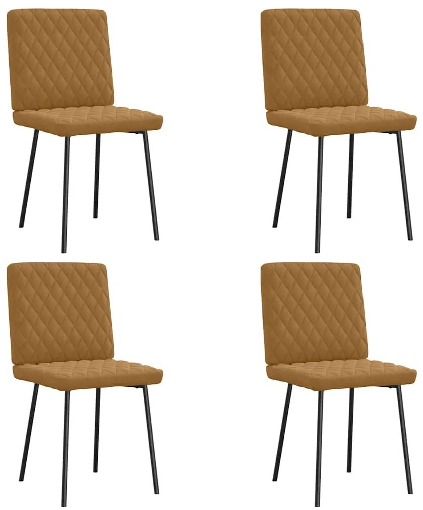 vidaXL Καρέκλες Τραπεζαρίας 4 τεμ. Καφέ Βελούδινες