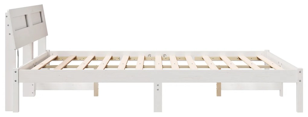 vidaXL Σκελετός Κρεβατιού Λευκό 140 x 200 cm Συμπαγές ξύλο πεύκου