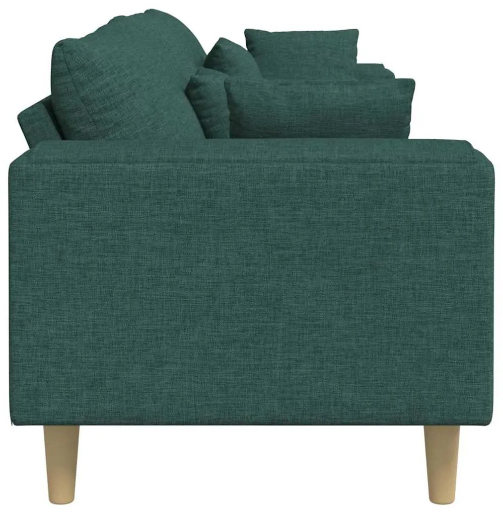 vidaXL Καναπές με μαξιλάρι Σκούρο Πράσινο 250 x 77 x 76 εκ. ύφασμα