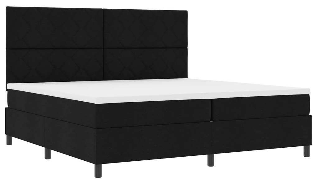 vidaXL Κρεβάτι με ελατήρια με στρώμα Μαύρο 200 x 200 cm ύφασμα