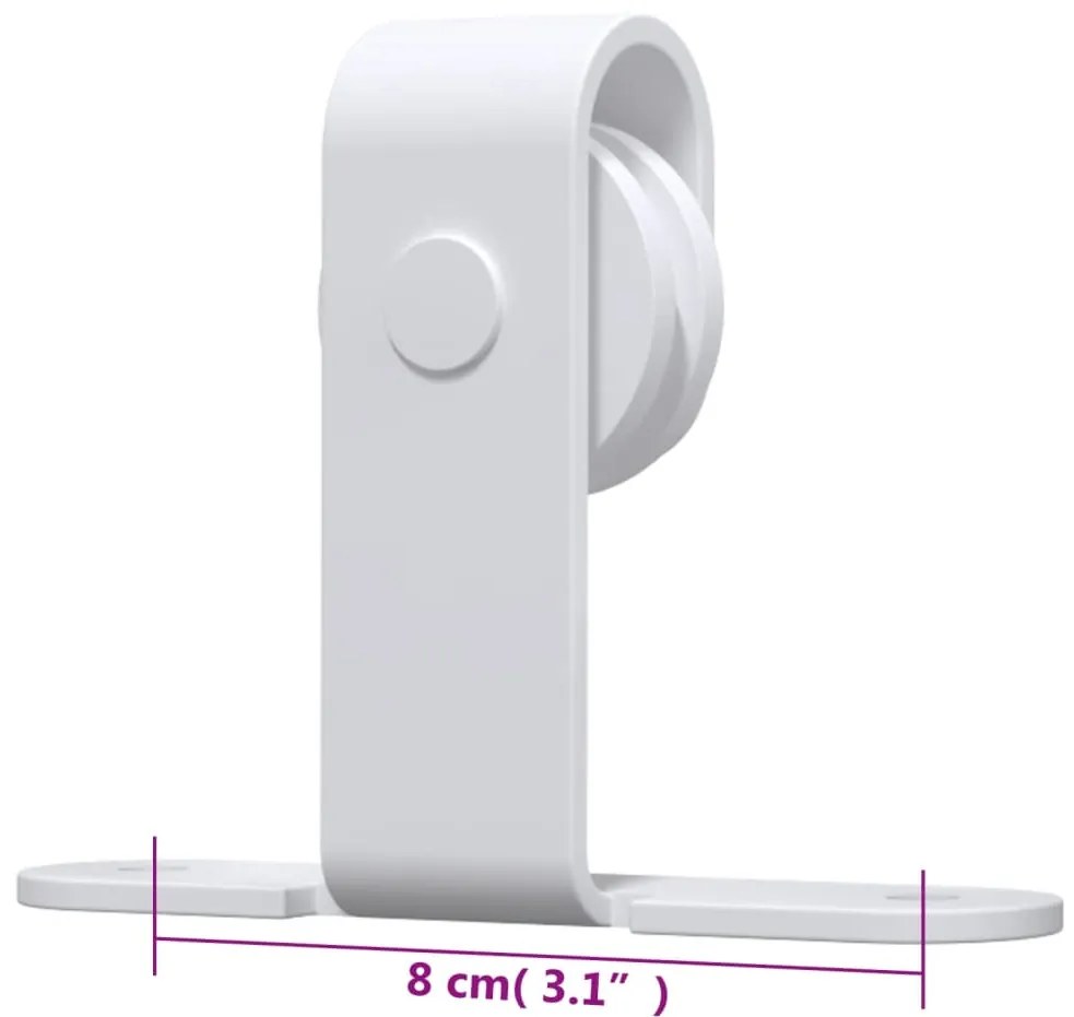 vidaXL Μηχανισμός Συρόμενης Πόρτας Μίνι Λευκή 200 εκ. Ανθρακοχάλυβας