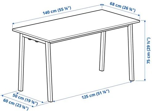 MITTZON τραπέζι συνεδριάσεων, 140x68x75 cm 095.329.85