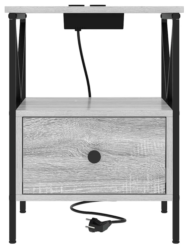vidaXL Κομοδίνο Γκρι sonoma 41.5 x 40.5 x 55 εκ. Επεξεργασμένο ξύλο