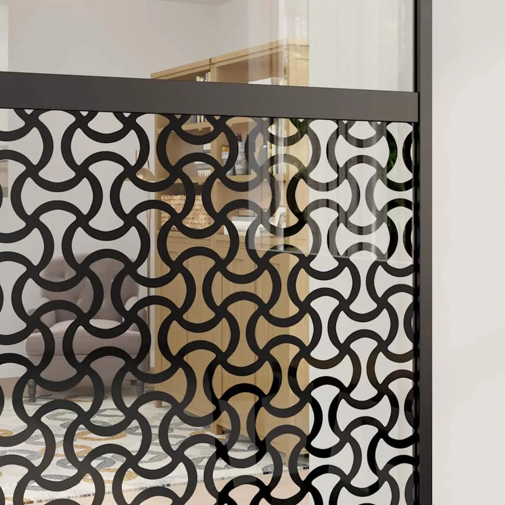 vidaXL Συρόμενη Πόρτα Μαύρο 90 x 205 cm Σκληρυμένο γυαλί και Αλουμίνιο