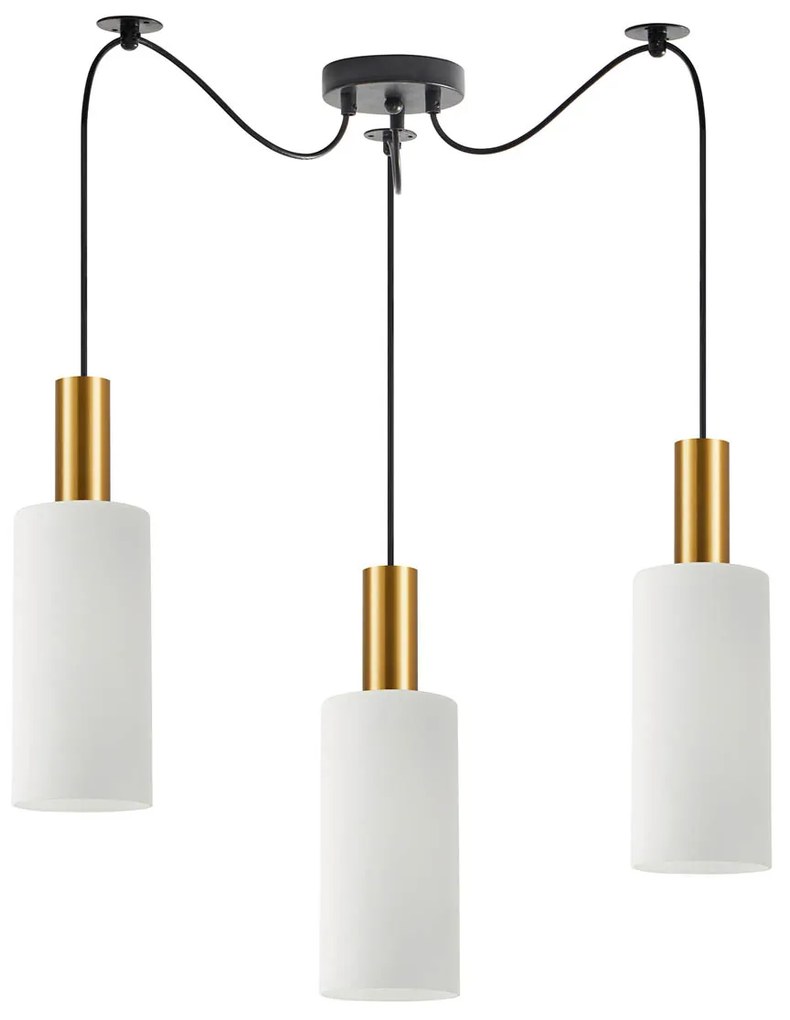 Φωτιστικό Οροφής Τρίφωτο Homelighting 77-8654 Gold/White