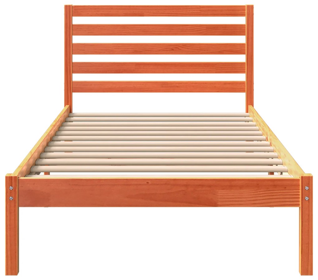vidaXL Σκελετός Κρεβατιού Καφέ κεριού 90 x 190 cm Μασίφ ξύλο πεύκου
