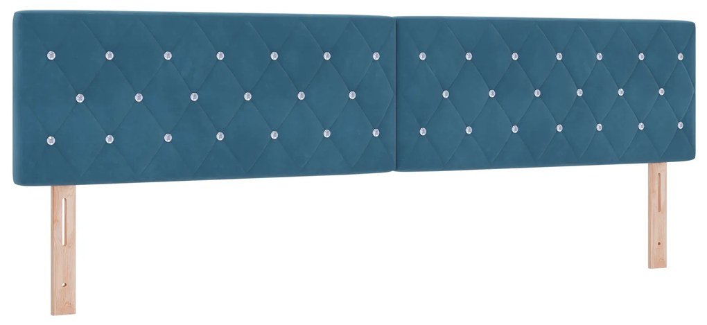 vidaXL Κρεβάτι Box Spring με Στρώμα Σκούρο Μπλε 200x200 εκ. από Βελούδο