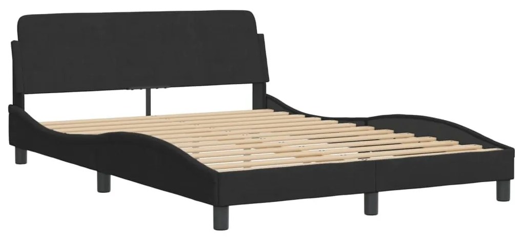 Κρεβάτι με Στρώμα Μαύρο 120 x 200 εκ. Βελούδινο - Μαύρο