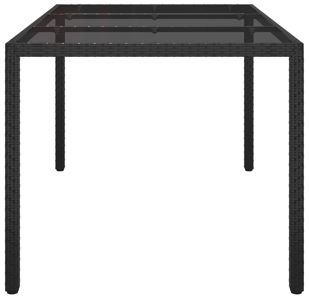 vidaXL Τραπέζι Φαγητού Κήπου Μαύρο 150x90x75 εκ Πολυ Ρατάν