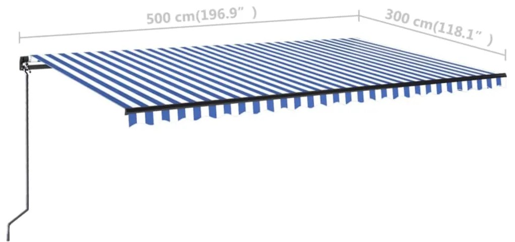 ΤΕΝΤΑ ΣΥΡΟΜΕΝΗ ΧΕΙΡΟΚΙΝΗΤΗ ΜΕ LED ΜΠΛΕ / ΛΕΥΚΟ 500 X 300 ΕΚ. 3069141