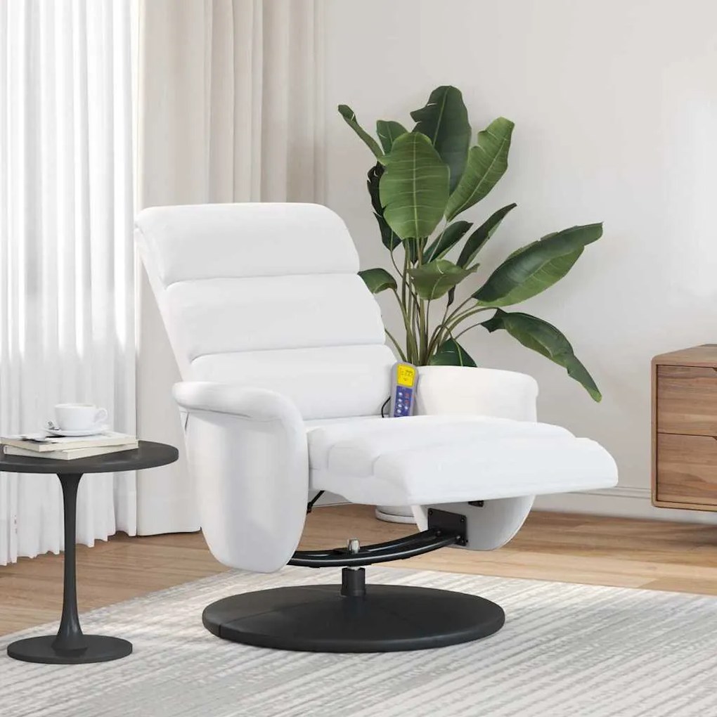 vidaXL Κάθισμα μασάζ Λευκό 71 x 98 x 106 εκ. Τεχνητό δέρμα