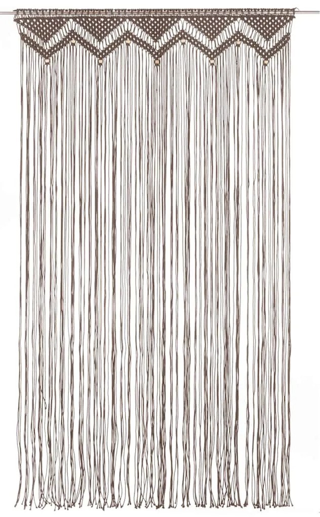 vidaXL Κουρτίνα Μακραμέ Taupe 140 x 240 εκ. Βαμβακερή