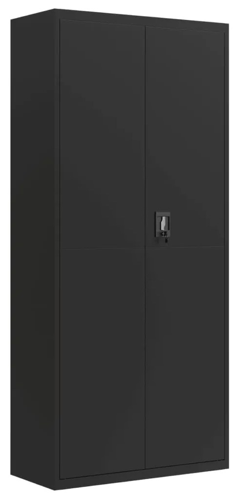 vidaXL Αρχειοθήκη Μαύρη 90 x 40 x 200 εκ. από Ατσάλι