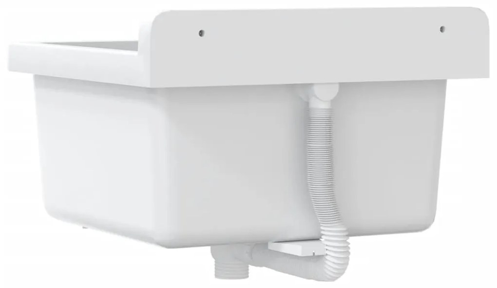 vidaXL Νιπτήρας Επίτοιχος Λευκός 40x40x24 εκ. από Ρητίνη