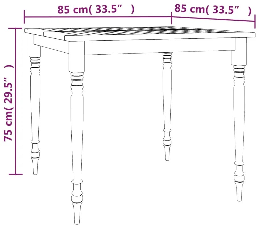 ΤΡΑΠΕΖΙ BATAVIA 85 X 85 X 75 ΕΚ. ΑΠΟ ΜΑΣΙΦ ΞΥΛΟ TEAK 363254