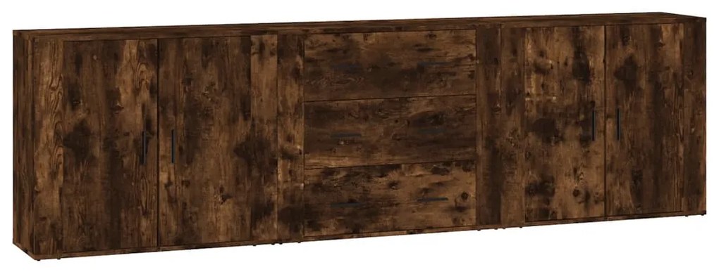 vidaXL Ντουλάπια 3 τεμ. Καπνιστή δρυς Επεξεργασμένο Ξύλο