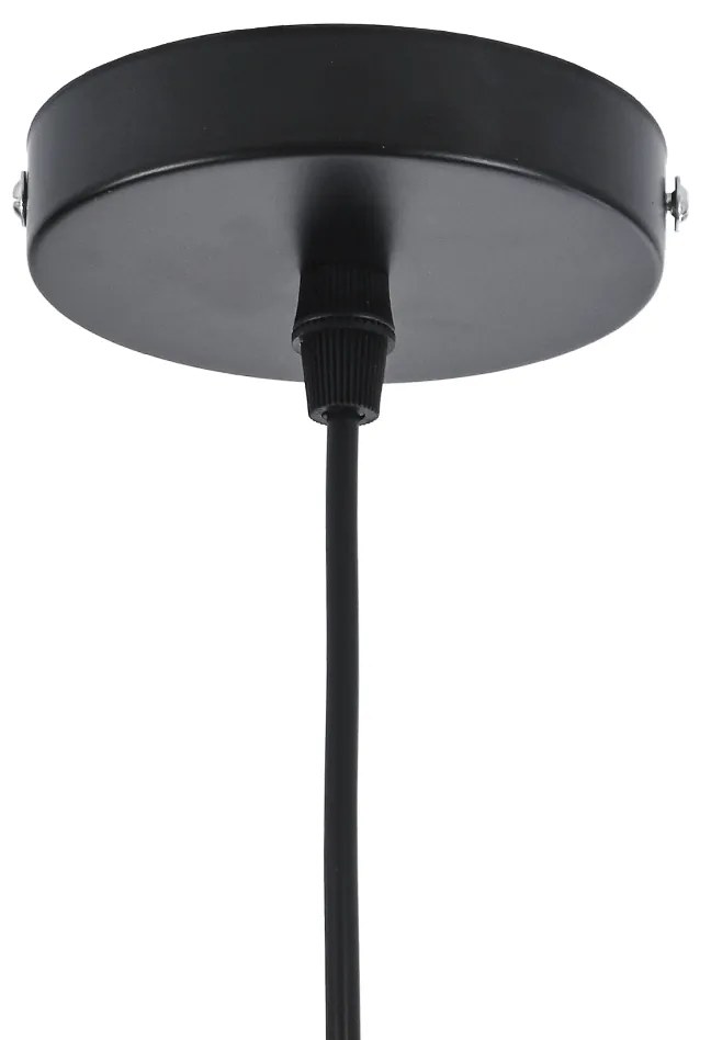 GloboStar® SEVILLE BLACK 01269 Μοντέρνο Κρεμαστό Φωτιστικό Οροφής Μονόφωτο Μαύρο Μεταλλικό Φ35 x Y33cm