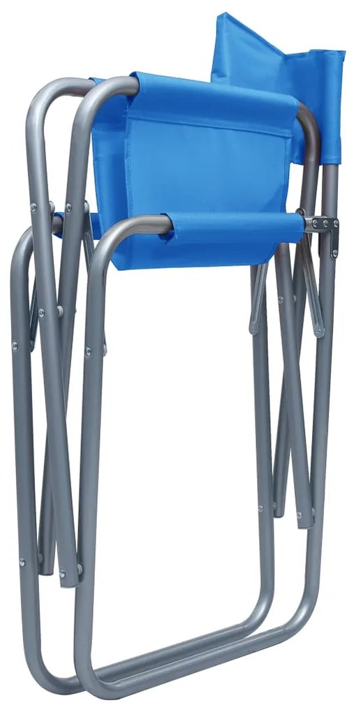 vidaXL Καρέκλες Σκηνοθέτη 2 τεμ. Μπλε Ατσάλινες