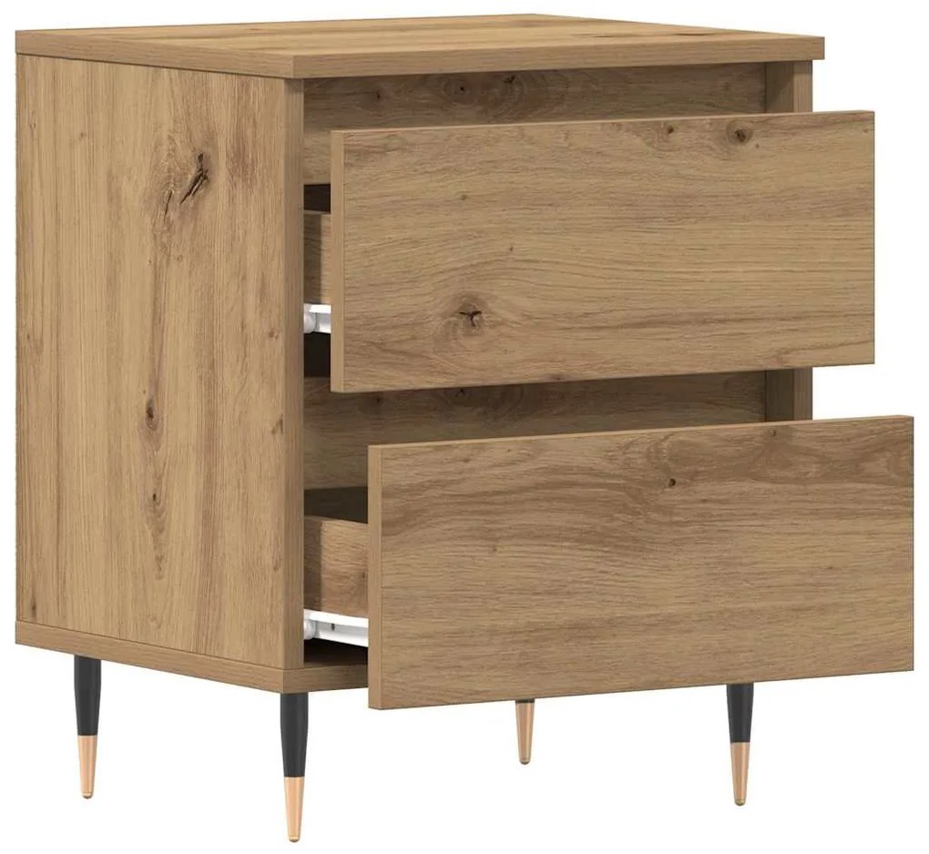 vidaXL Κομοδίνο 2 pcs artisan δρυς 40 x 35 x 50 εκ. Επεξεργασμένο ξύλο
