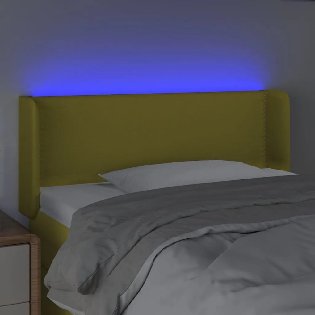Κεφαλάρι Κρεβατιού LED Πράσινο 103x16x78/88 εκ. Υφασμάτινο 3123093