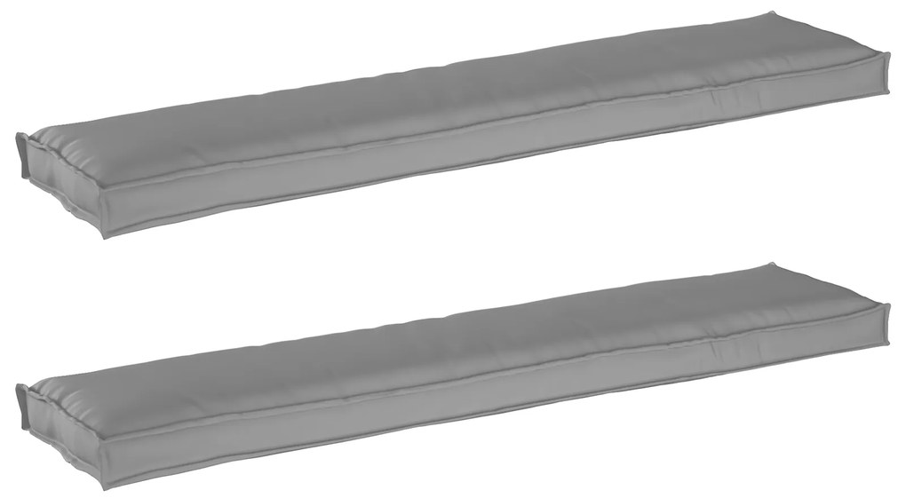 vidaXL Μαξιλάρια Παλέτας για Πάγκο 2 τμχ Γκρι 180x40x8 εκ. Καμβάς