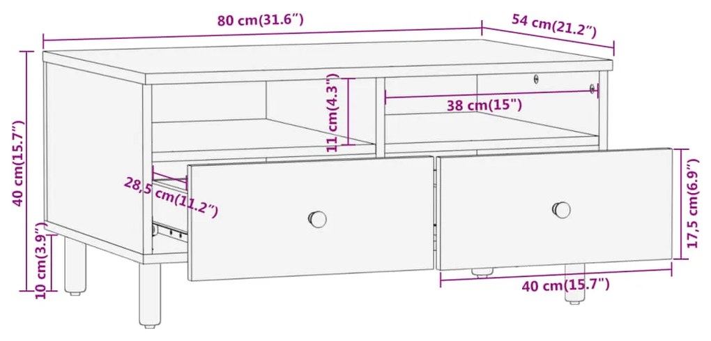 ΤΡΑΠΕΖΑΚΙ ΣΑΛΟΝΙΟΥ 80 X 54 X 40 ΕΚ. ΑΠΟ ΜΑΣΙΦ ΞΥΛΟ ΜΑΝΓΚΟ 356904