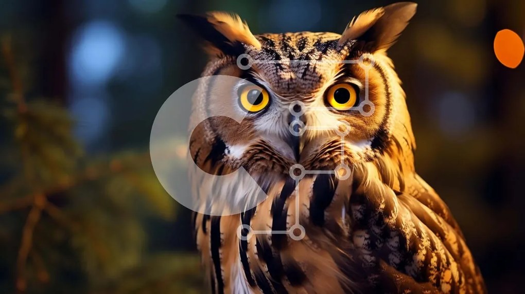 Σετ των 2 Intra Συλλεκτικό Ξύλινο Παζλ Plywood  4mm - Κουκουβάγια στο δάσος με τα κίτρινα μάτια Σε Ξύλινο Κουτί - Διαστάσεις: 10x10 cm – 25 κομμάτια