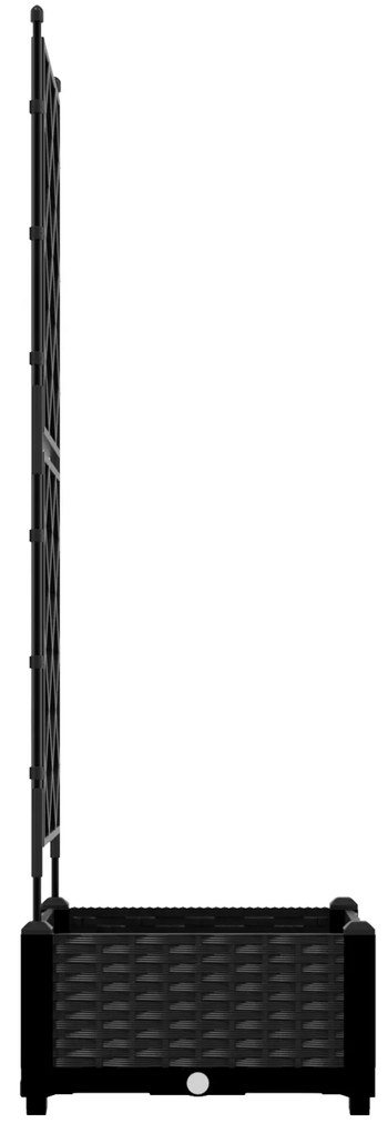 vidaXL Γλάστρα Κήπου με Πύρο Μαύρη 40x40x125.5 εκ.