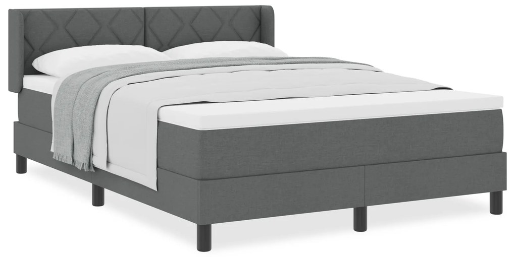 vidaXL Κρεβάτι με Στρώμα Σκούρο Γκρίζο 160x200 εκ. από Ύφασμα