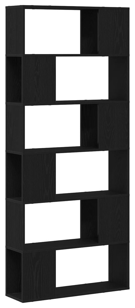 vidaXL Ράφι Βιβλίων Μαύρο Δρυς 80x24x186 εκ. Επεξεργασμένο Ξύλο