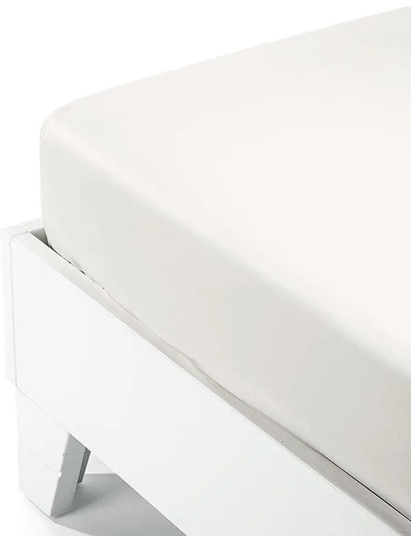 Κατωσέντονο Satin με λάστιχο White Διπλό (160x200+35)