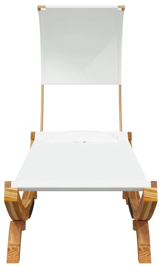 vidaXL Ξαπλώστρα ΕξΧώρου Κρεμ 100x200x126εκ Μασίφ Λυγισμένο Ξύλο Τέντα