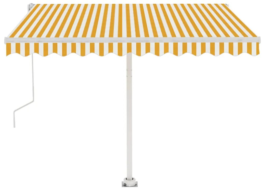 vidaXL Τέντα Αυτόματη Ανεξάρτητη Κίτρινο/Λευκό 350 x 250 εκ.