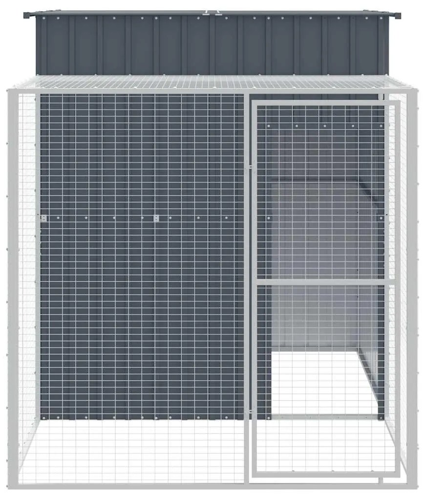 vidaXL Κλουβί για Κότες με Αυλή Ανθρακί 165x251x181 εκ Γαλβαν. Χάλυβας