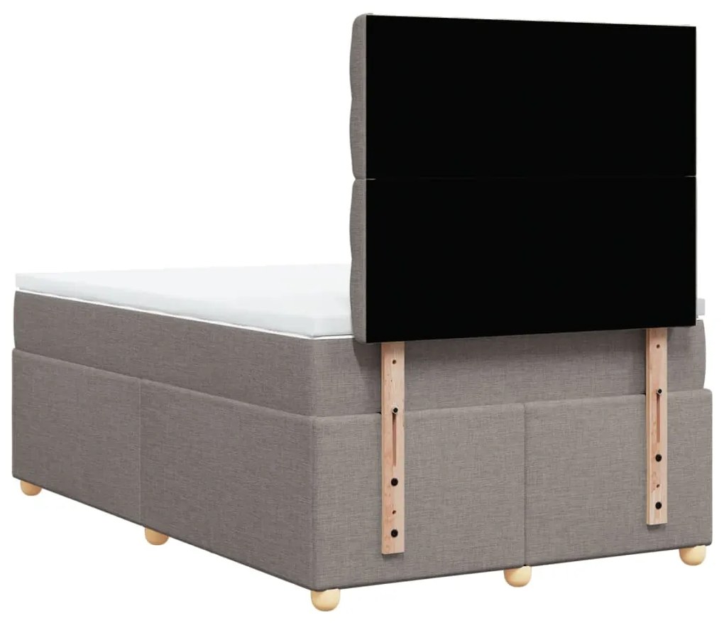 Κρεβάτι Boxspring με Στρώμα Taupe 120x190 εκ. Υφασμάτινο - Μπεζ-Γκρι