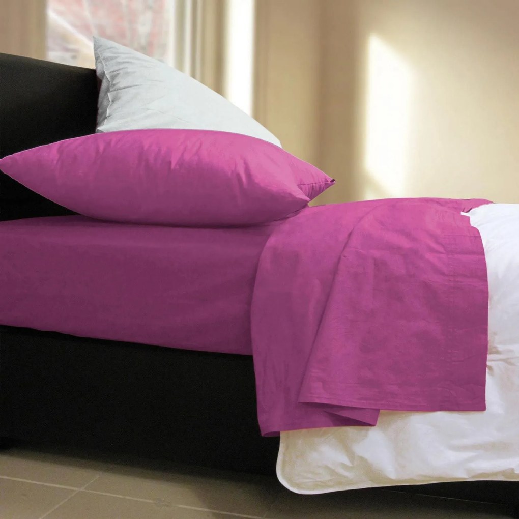 Σεντόνι Basic Violet Nef-Nef Μονό 170x270cm Χωρίς Λάστιχο 100% Cotton