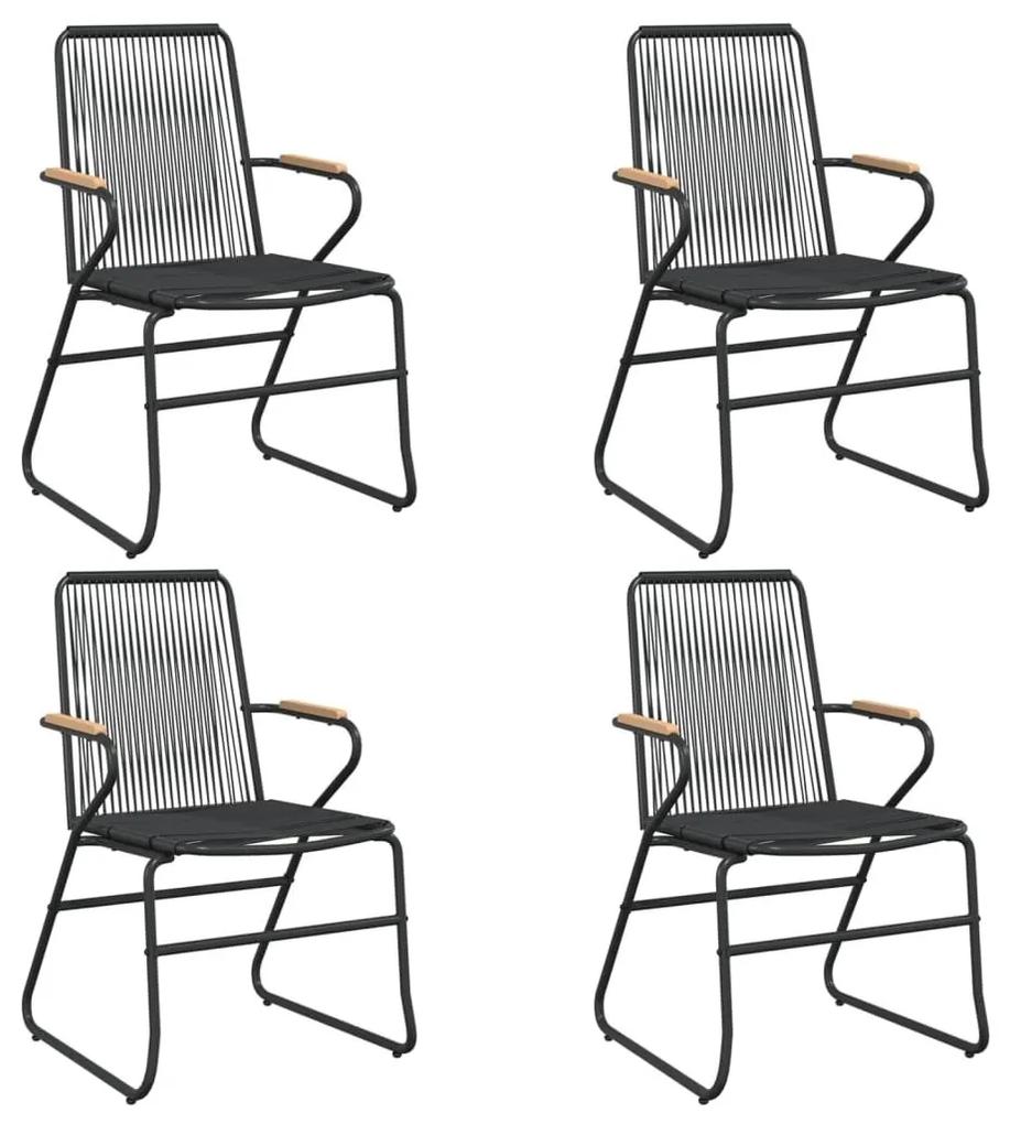 Καρέκλες Κήπου 4 τεμ. Μαύρες 58 x 59 x 85,5 εκ. Ρατάν PVC - Μαύρο