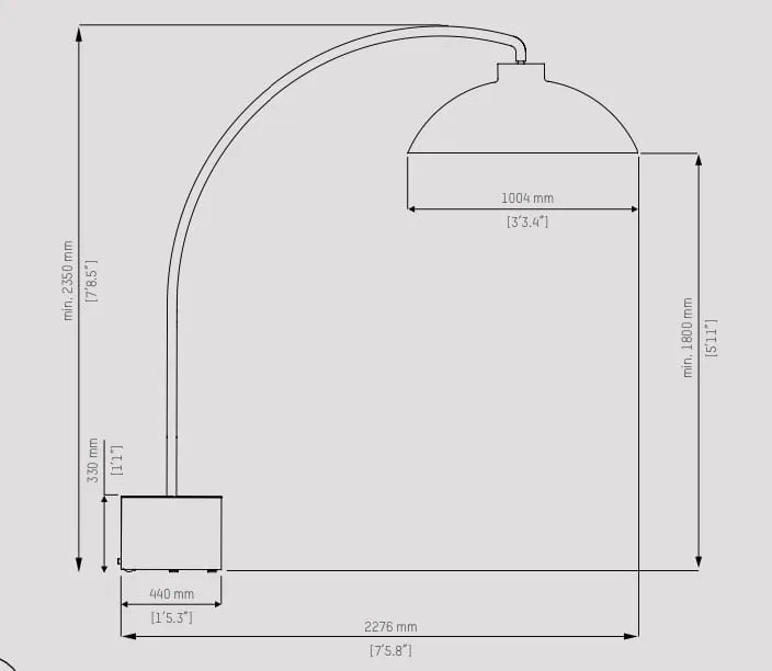 Floor-standing Heater HEATSAIL Dome 3848.1-0071