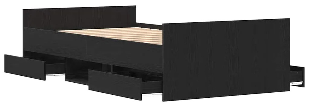 vidaXL Σκελετός Κρεβατιού Μαύρη δρυς 100 x 200 cm Επεξεργασμένο ξύλο