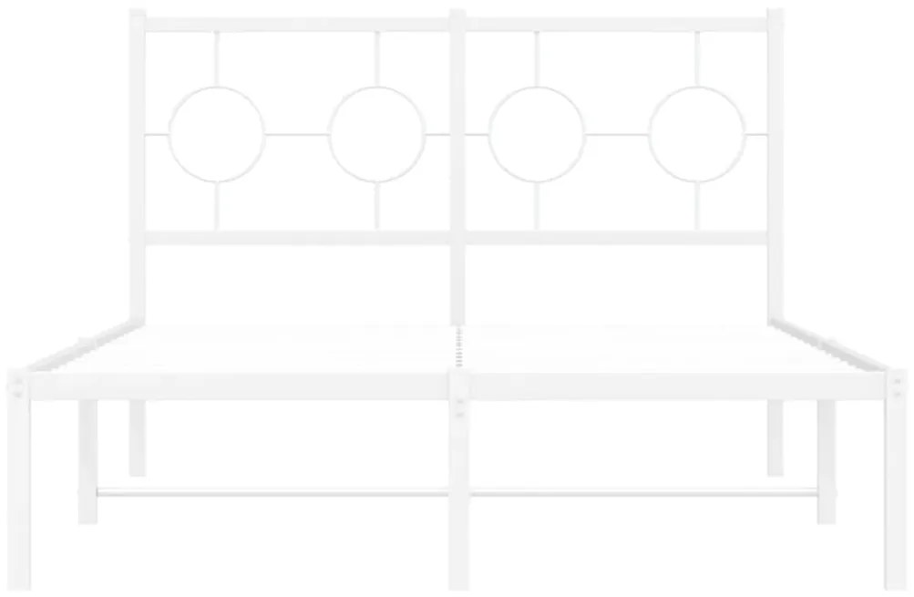 vidaXL Πλαίσιο Κρεβατιού με Κεφαλάρι Λευκό 120 x 200εκ. Μέταλλο