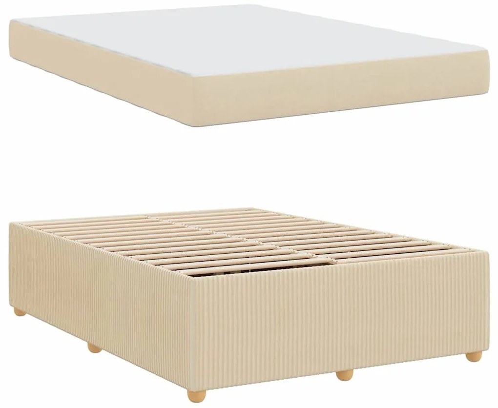 vidaXL Σκελετός Κρεβατιού Άλλο Κρεμ 160 x 200 cm ύφασμα