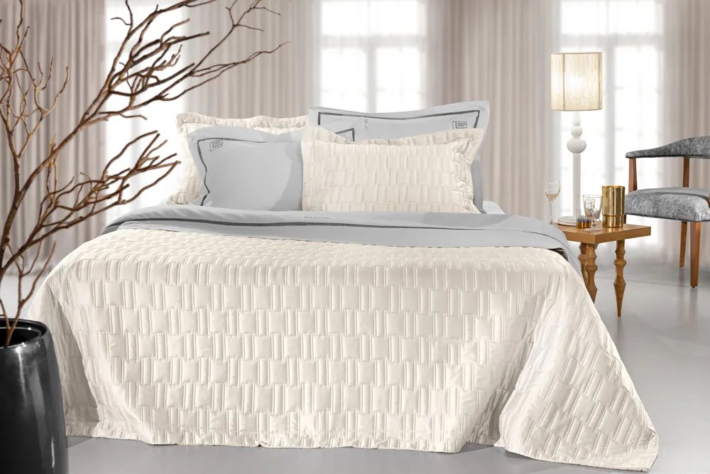 ΚΟΥΒΕΡΛΙ  BRICK IVORY 240X250   ΣΕΤ 3ΤΜΧ - Guy Laroche