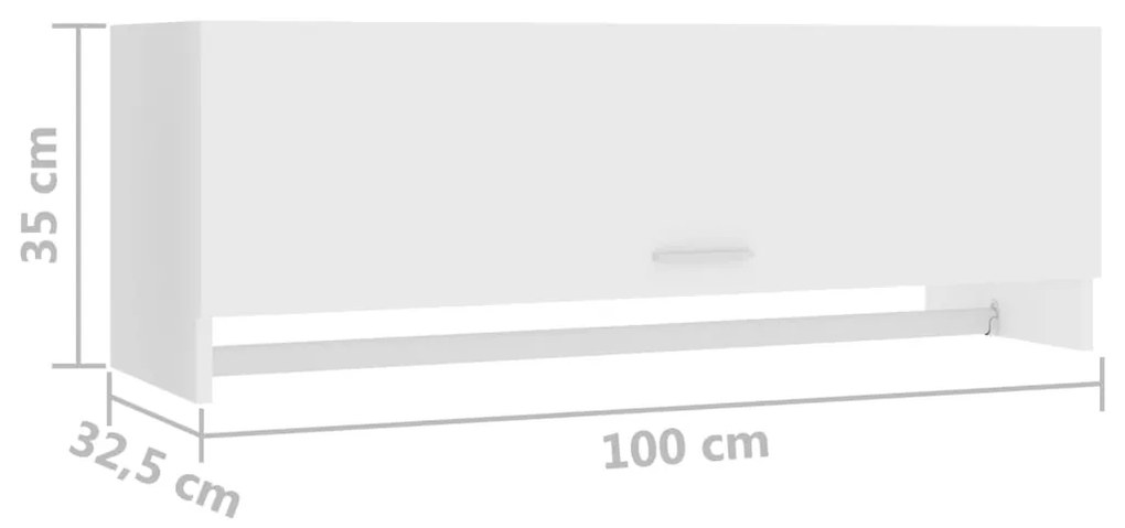 Ντουλάπα Λευκή 100 x 32,5 x 35 εκ. από Επεξ. Ξύλο - Λευκό