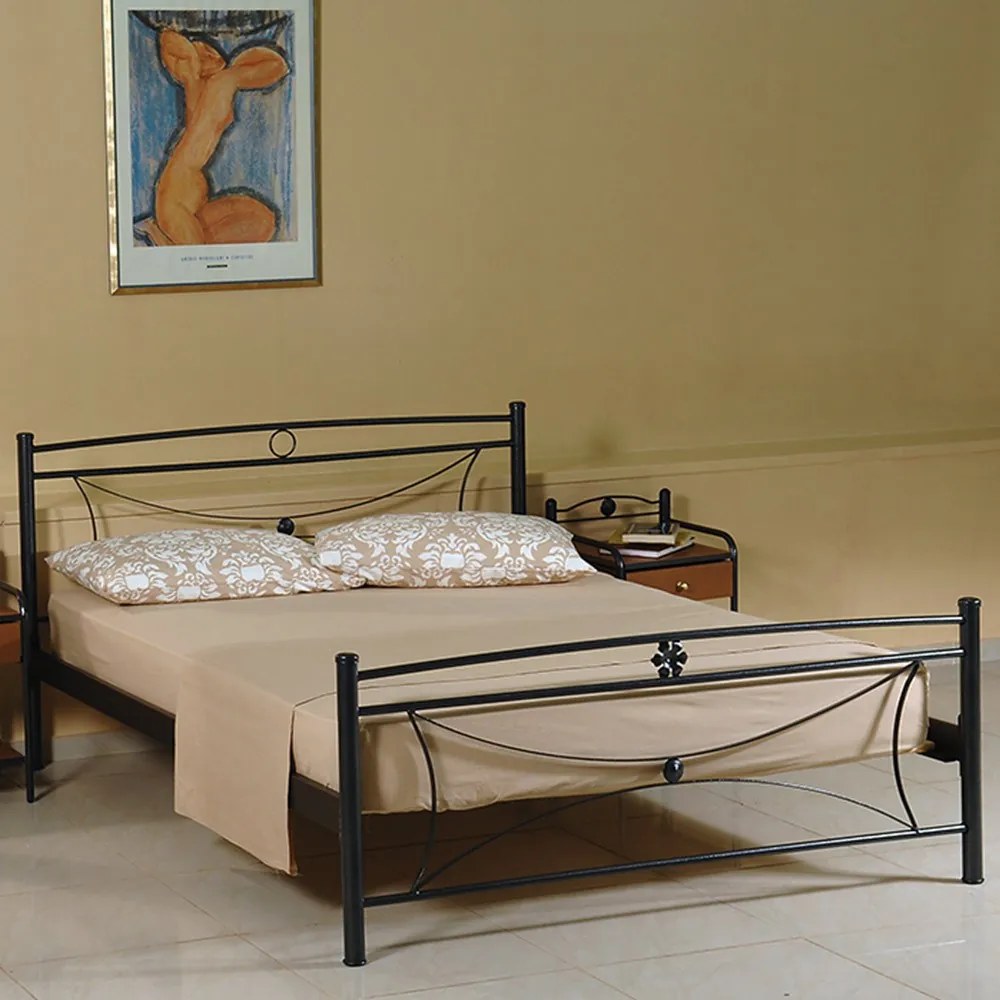 Κρεβάτι Μεταλλικό Μαργαρίτα 23986 168x208cm Black King Size
