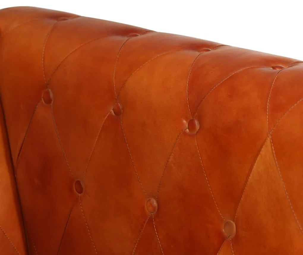 vidaXL Καναπές Διθέσιος Chesterfield Ταμπά από Γνήσιο Δέρμα